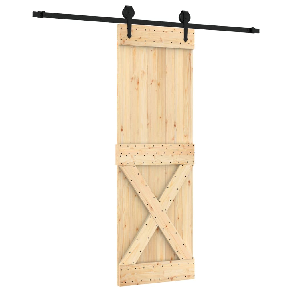 VidaXL Schiebetür mit Beschlägen 70x210 cm massives Kiefernholz