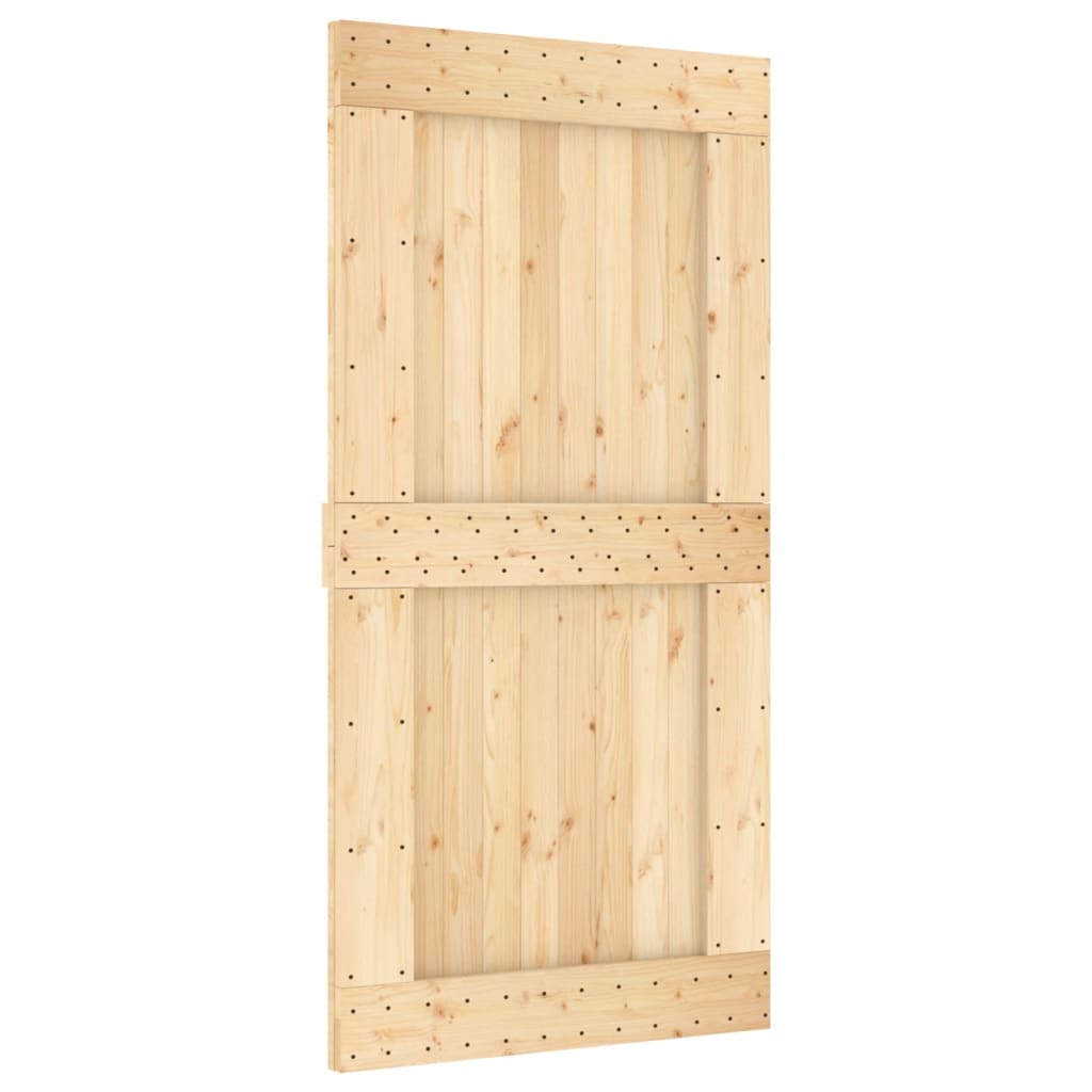 VidaXL Schiebetür mit Beschlägen 100x210 cm massives Kiefernholz
