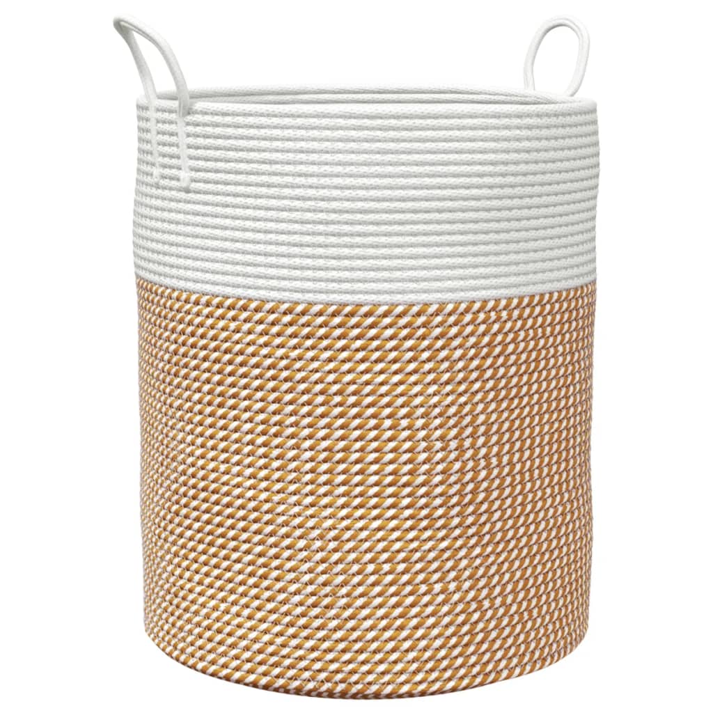 Vidaxx Aufbewahrungskorb ø 38x46 cm Baumwolle braun und weiß