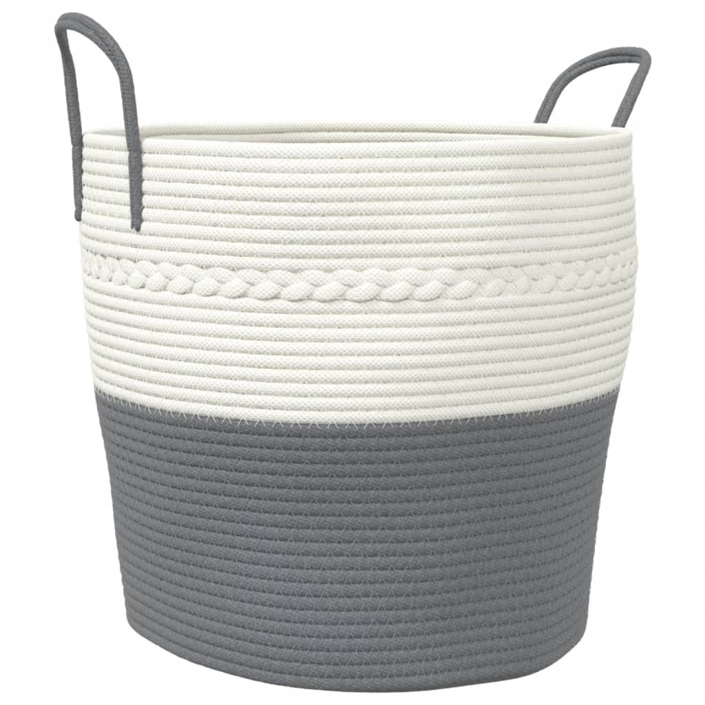 Vidaxx Aufbewahrungskorb ø 43x38 cm Baumwolle grau und weiß