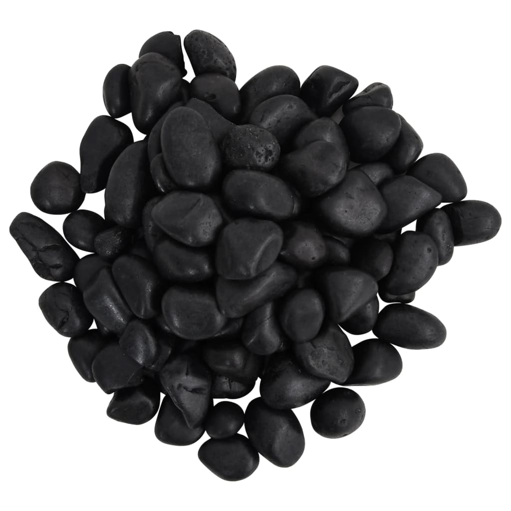 Vidaxl Kieselsteine poliert 2-5 cm 10 kg schwarz
