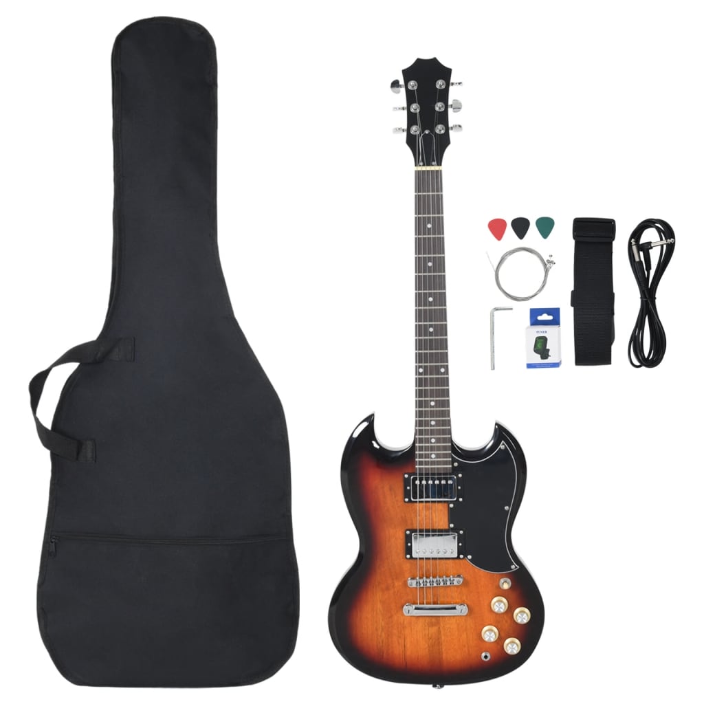 Vidaxl Gitarre für Einsteiger elektrisch mit Tasche 4 4 39 schwarz