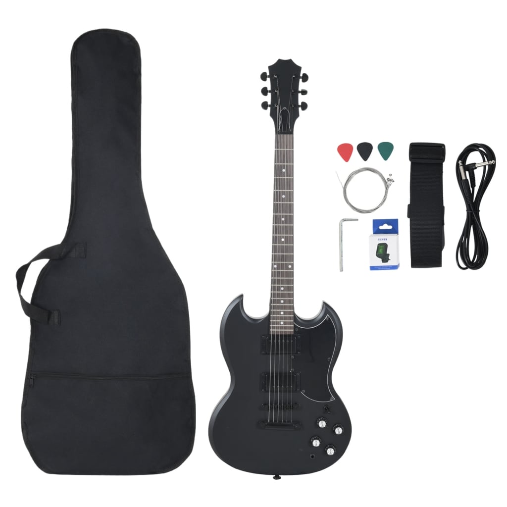 Vidaxl Gitarre für Einsteiger elektrisch mit Tasche 4 4 39 schwarz