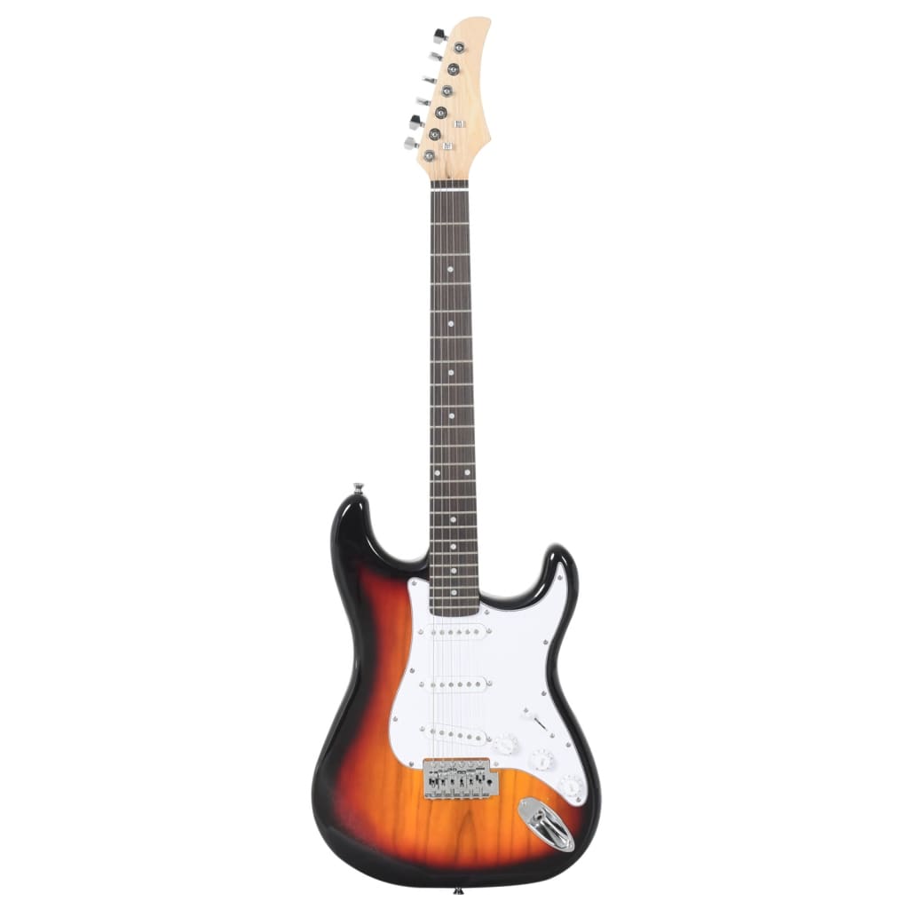 Vidaxl Gitarre für Einsteiger elektrisch mit Tasche 4 4 39 braun und weiß