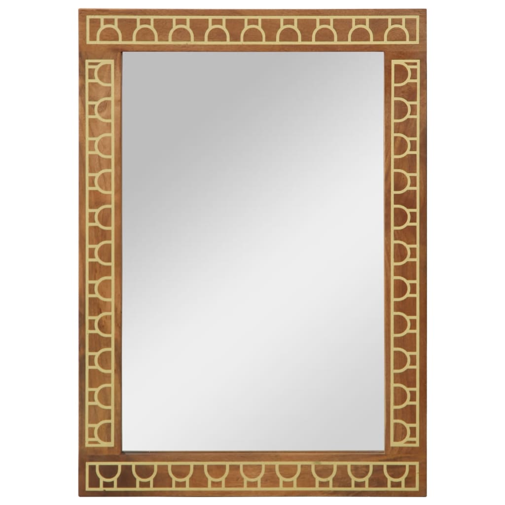 Vidaxl badkamerspiegel 50x70x2,5 cm massief mangohout en glas
