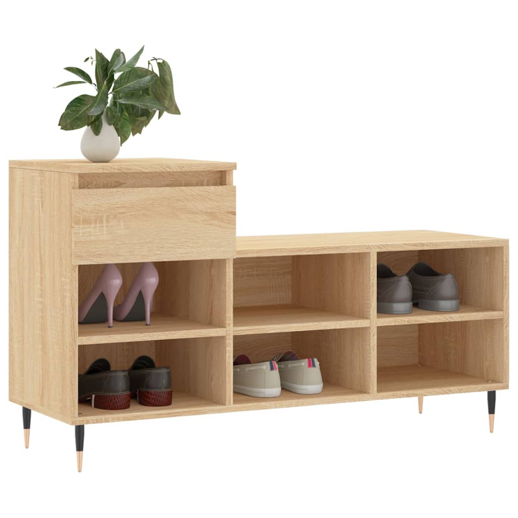 VidaXL Schuhschrank 102x36x60 cm Holzwerkstoff Sonoma-Eiche