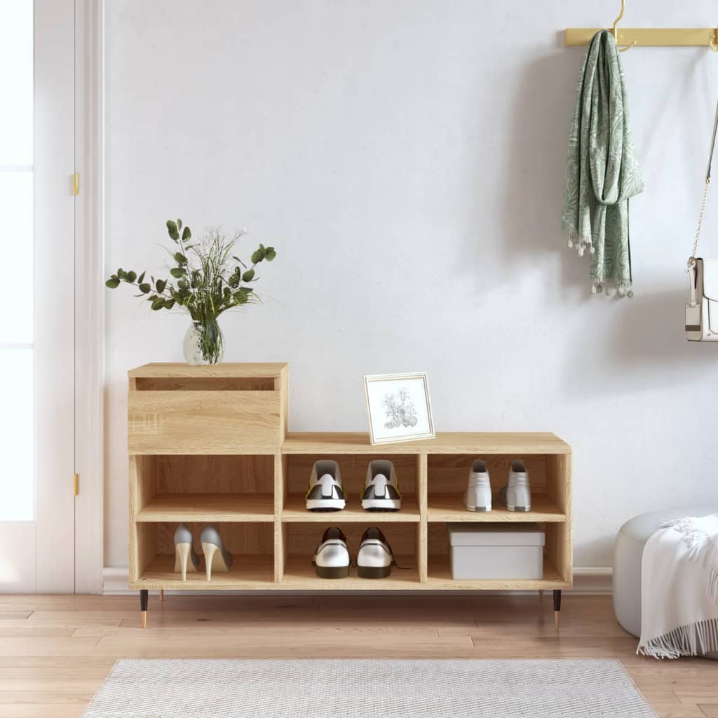 VidaXL Schuhschrank 102x36x60 cm Holzwerkstoff Sonoma-Eiche