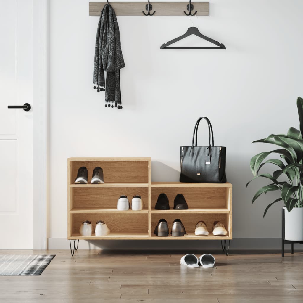 VidaXL Schuhschrank 102x36x60 cm Holzwerkstoff Sonoma-Eiche