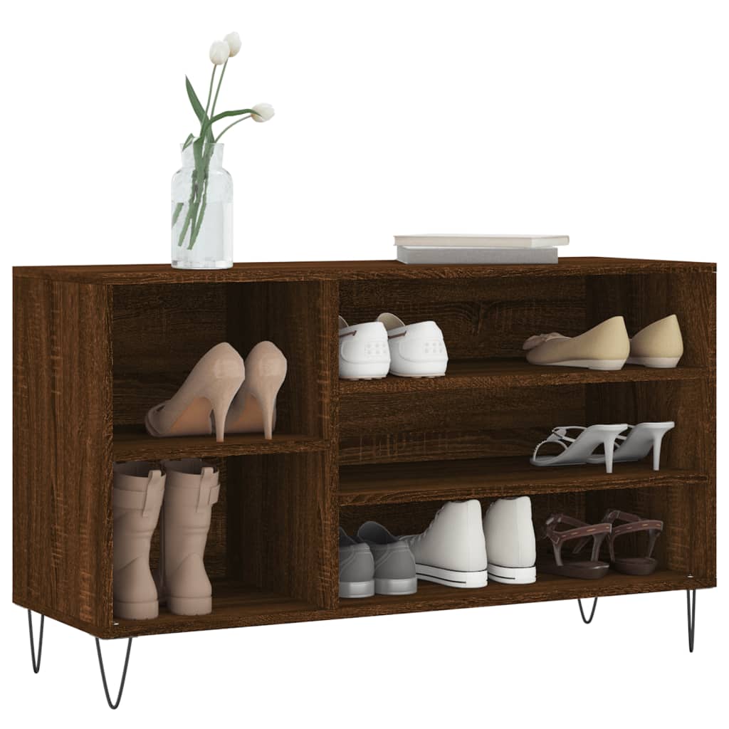 Vidaxx Schuhschrank 102x36x60 cm, fertige Holzfarbe, braune Eiche