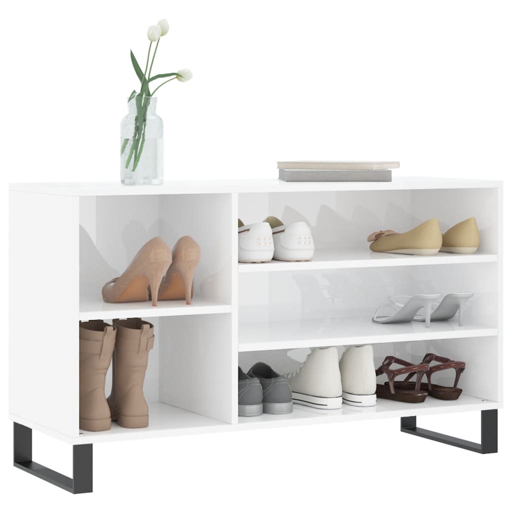 Vidaxx Schuhschrank 102x36x60 cm lackiertes Holz Hochglanz weiß