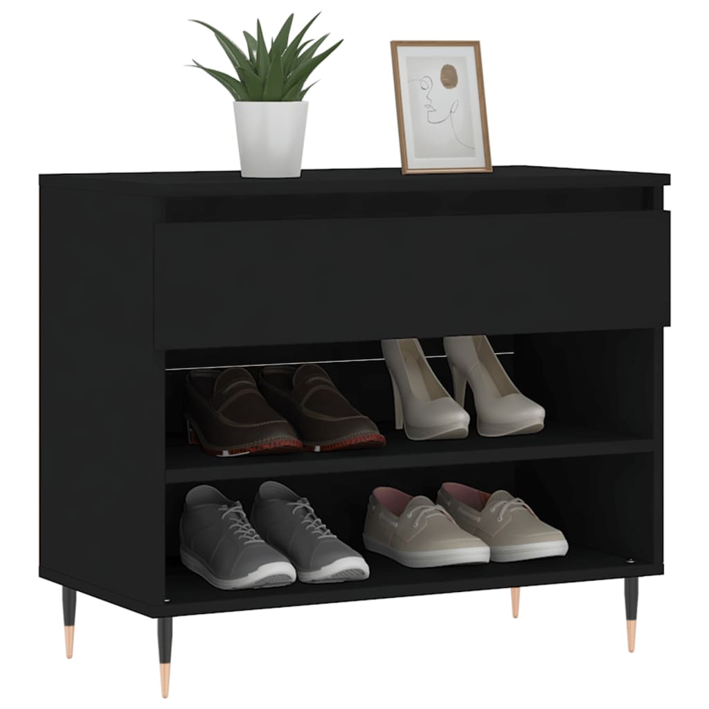 Vidaxx Schuhschrank 70x36x60 cm lackiertes Holz schwarz