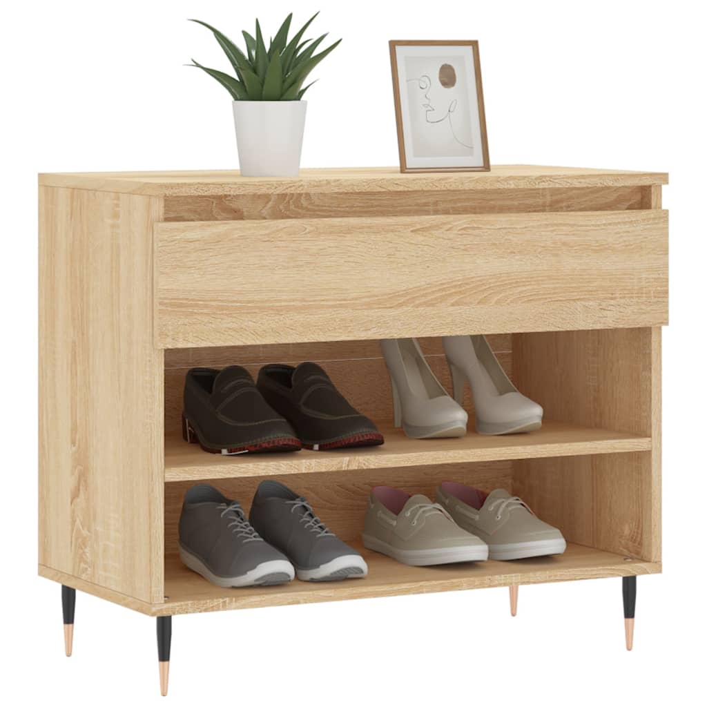 VidaXL Schuhschrank 70x36x60 cm Holzwerkstoff Sonoma-Eiche