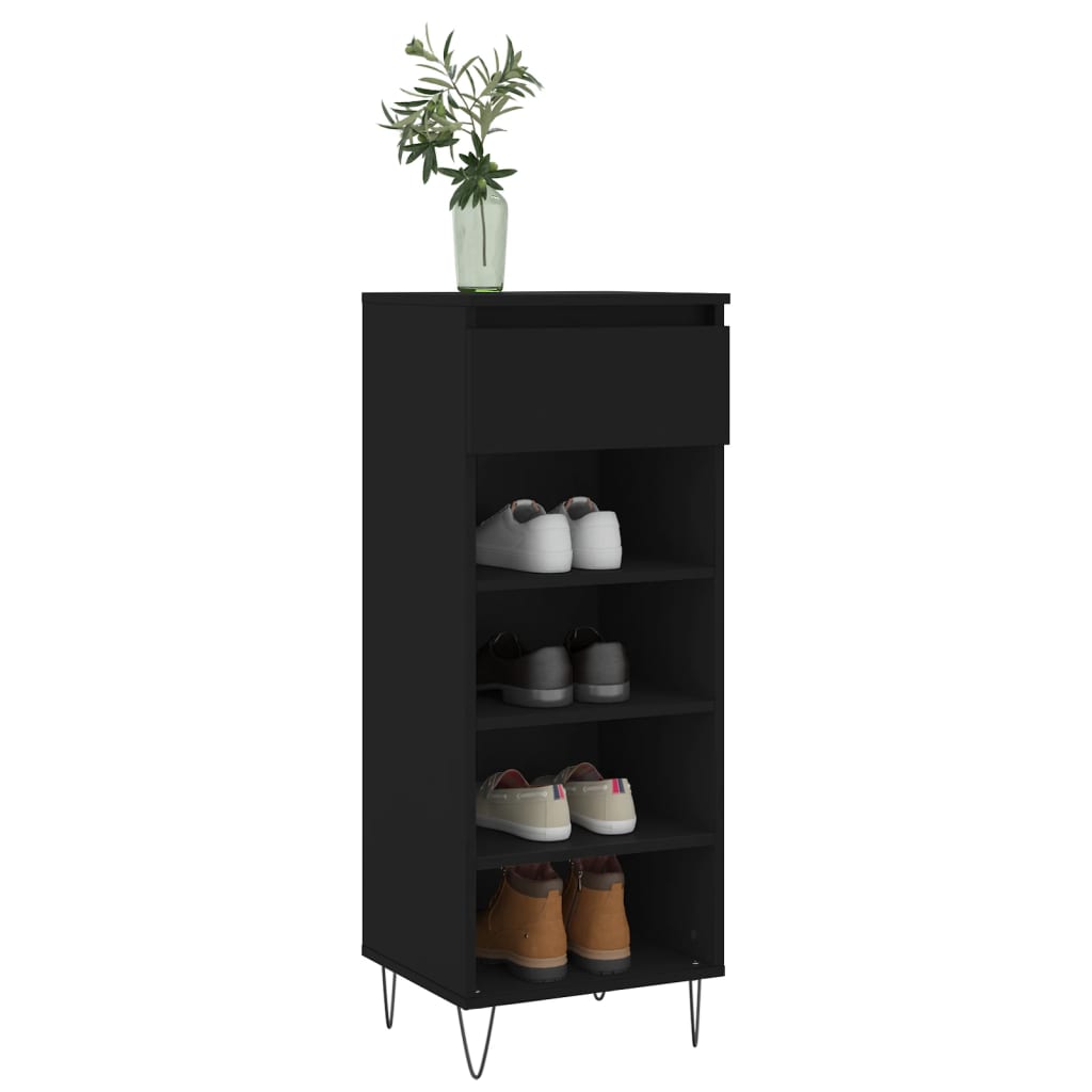 Vidaxx Schuhschrank 40x36x105 cm lackiertes Holz schwarz