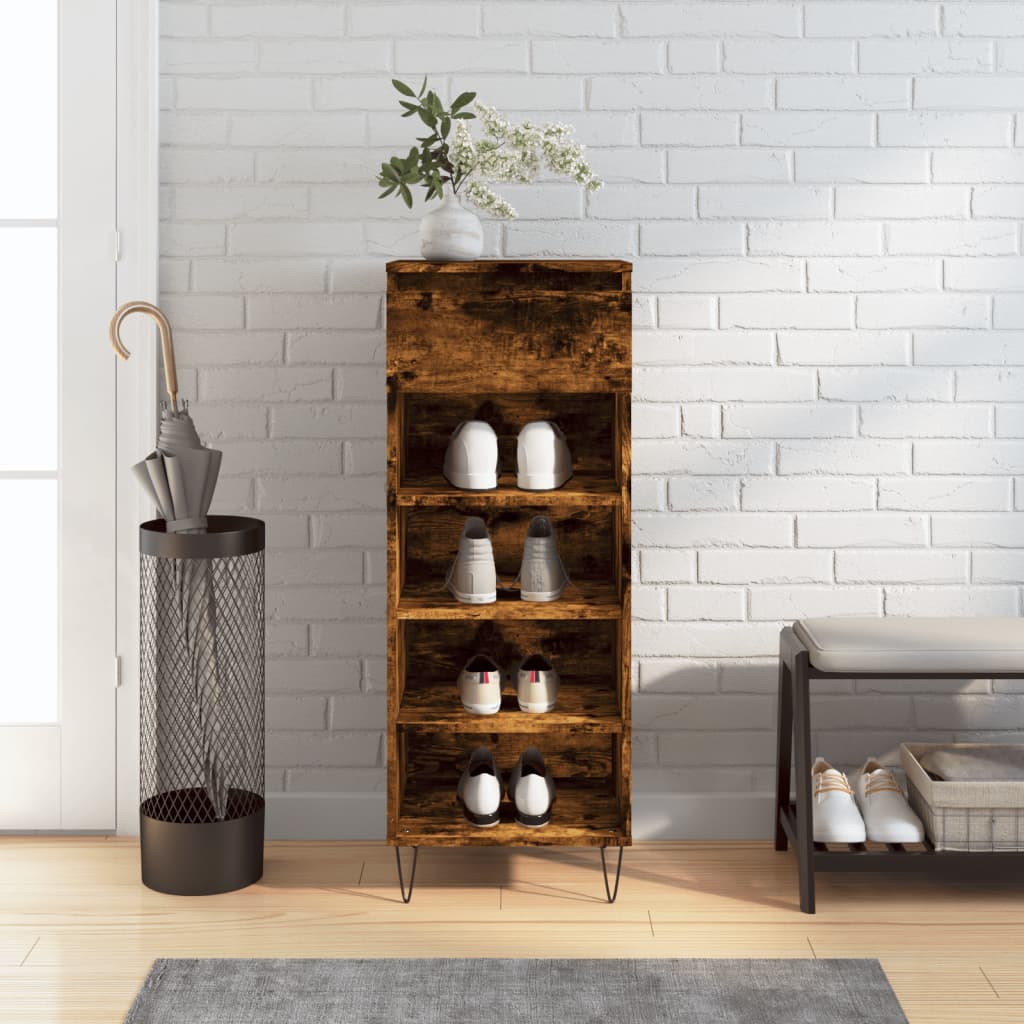 Vidaxx Schuhschrank 40x36x105 cm verarbeitetes Holz, geräucherte Eiche