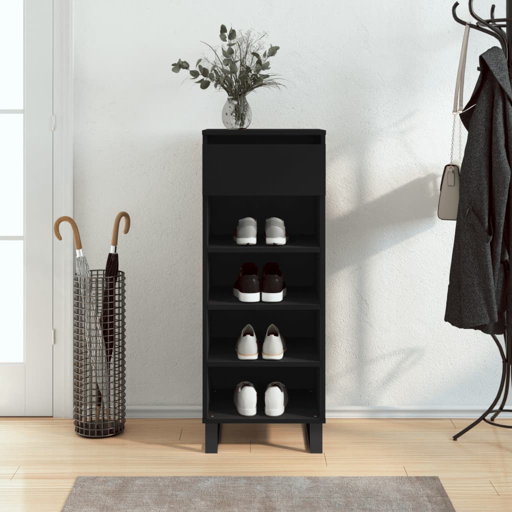 Vidaxx Schuhschrank 40x36x105 cm lackiertes Holz schwarz