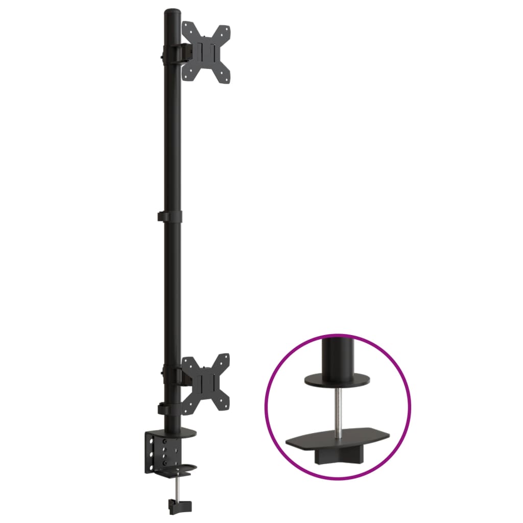 Vidaxl Monitorständer doppelt VESA 75 100 mm Stahl schwarz