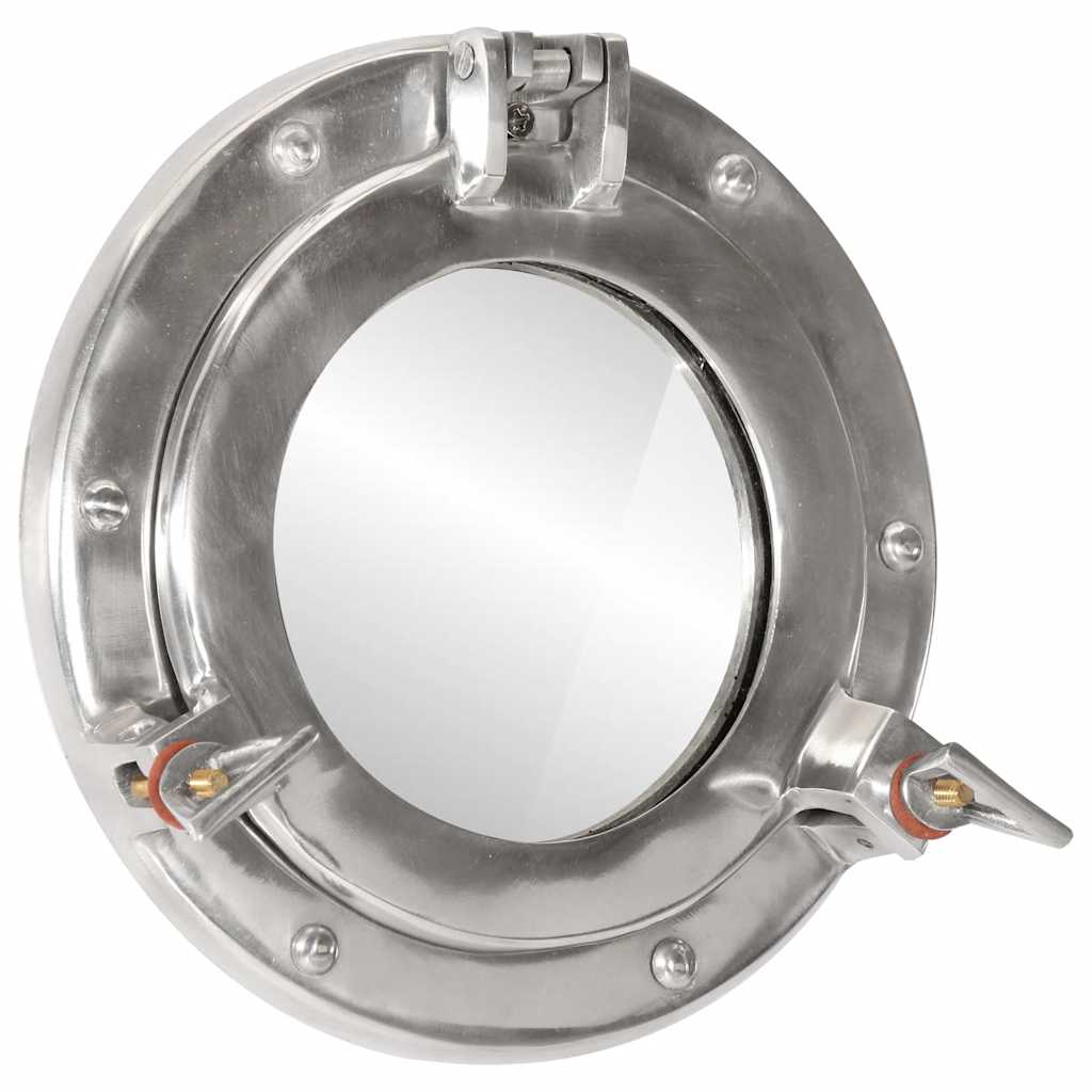Vidaxl wandspiegel patrijspoort ø23 cm aluminium en glas
