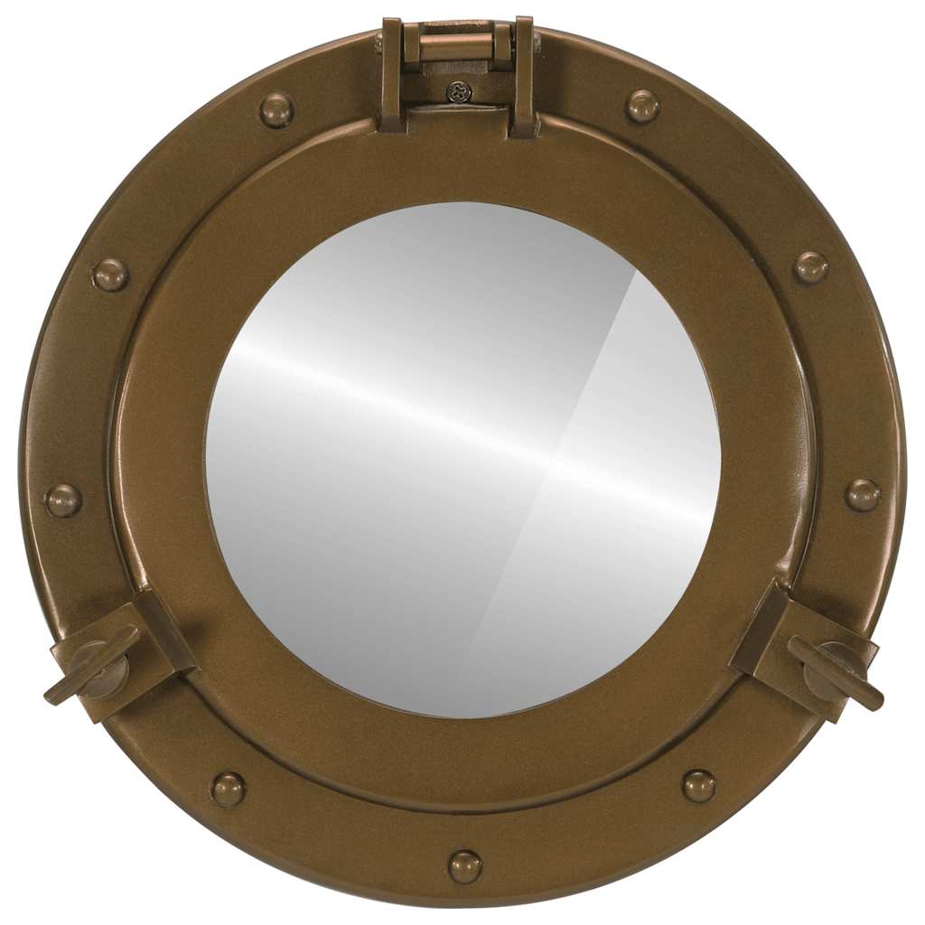 Vidaxl wandspiegel patrijspoort ø30 cm aluminium en glas