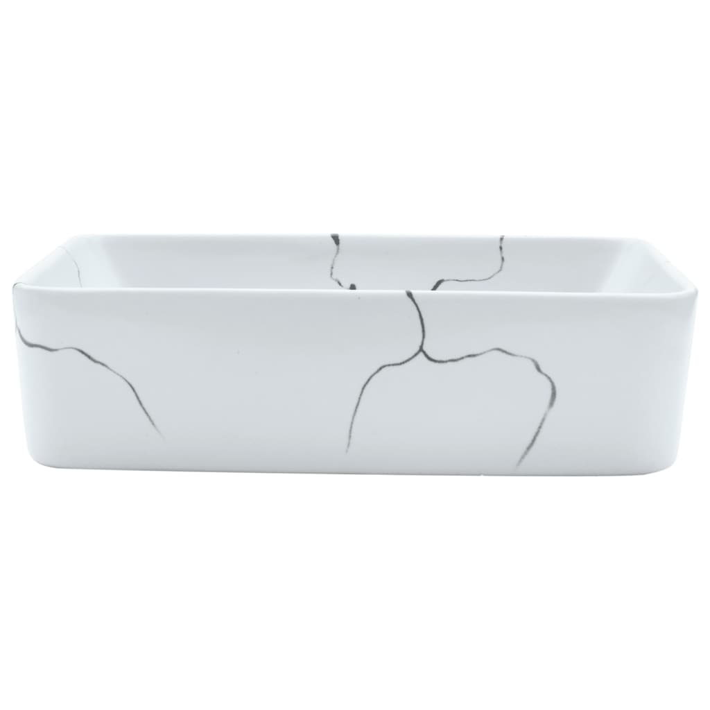 Vidaxx Aufsatzspüle rechteckig 46x35,5x13 cm Keramik weiß