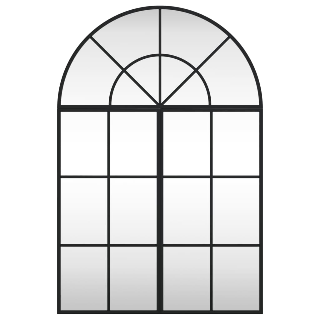 VidaXL Wandspiegelbogen 60x90 cm Eisen schwarz