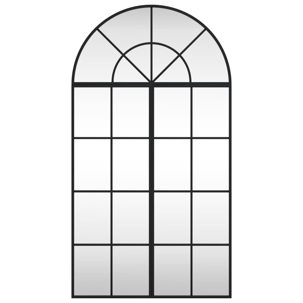 VidaXL Wandspiegelbogen 60x110 cm Eisen schwarz