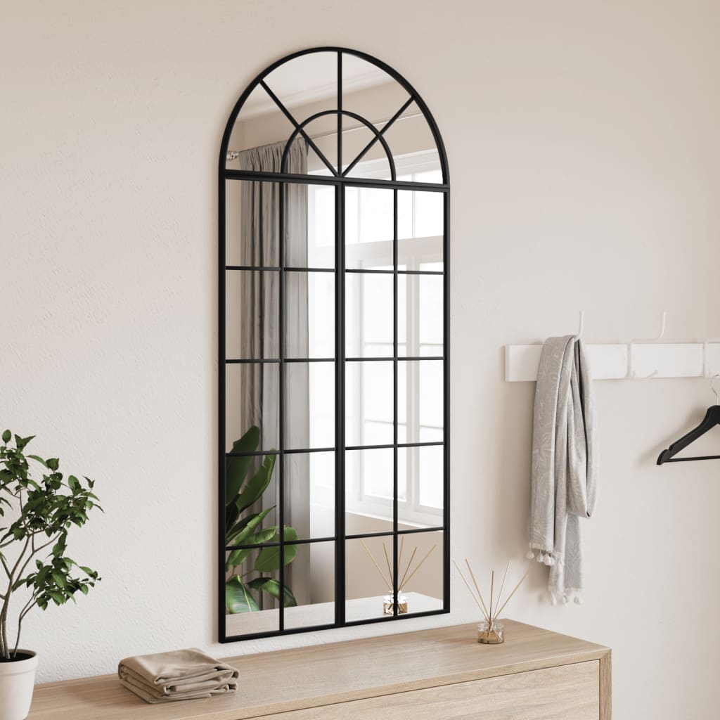 VidaXL Bogenwandspiegel 60x130 cm Eisen schwarz