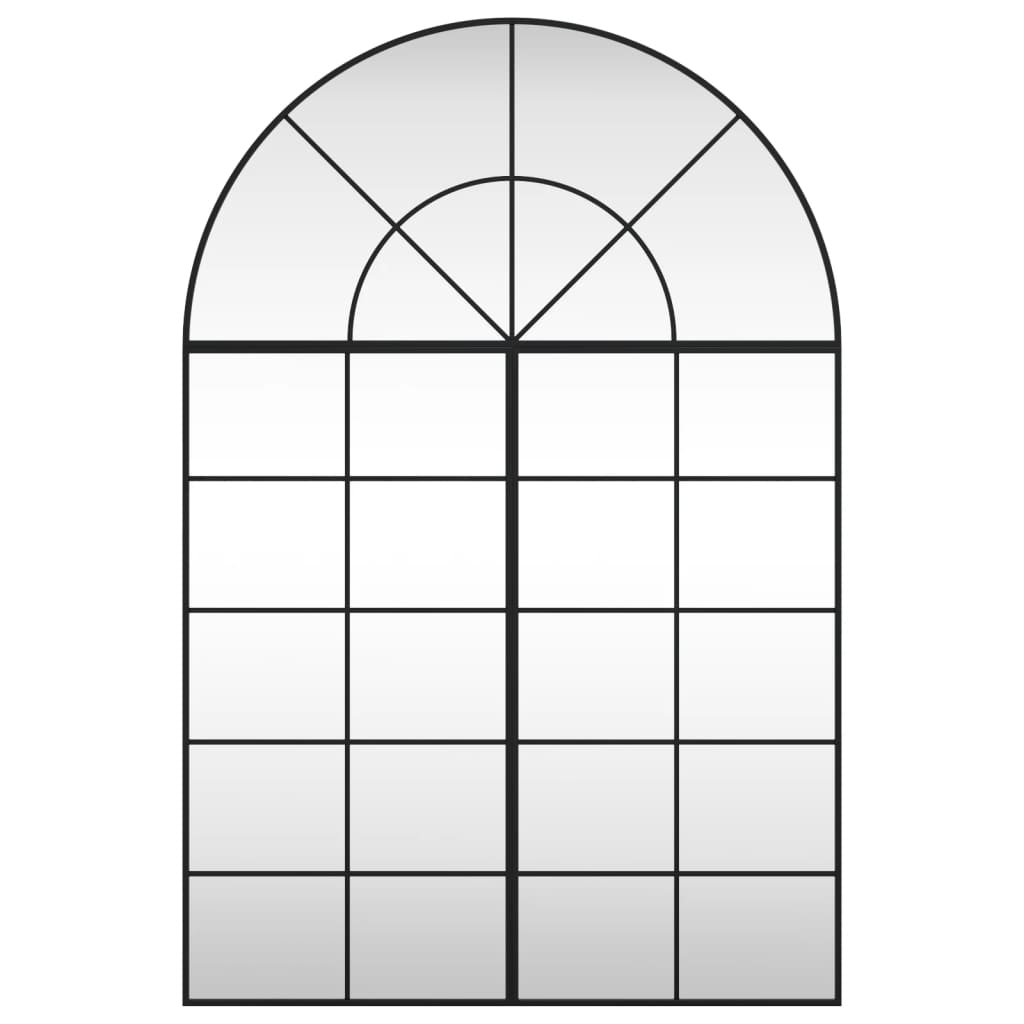 VidaXL Wandspiegelbogen 100x150 cm Eisen schwarz
