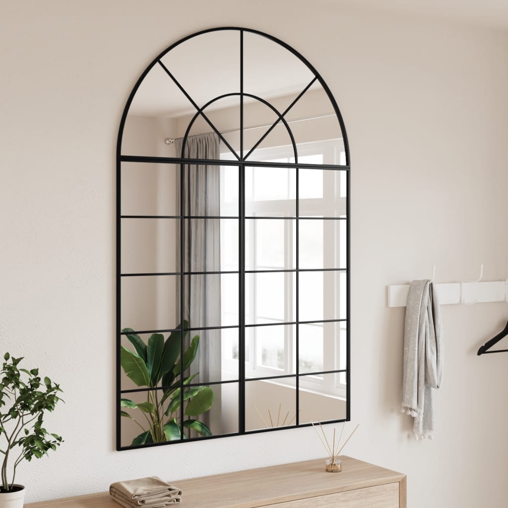 VidaXL Wandspiegelbogen 100x150 cm Eisen schwarz