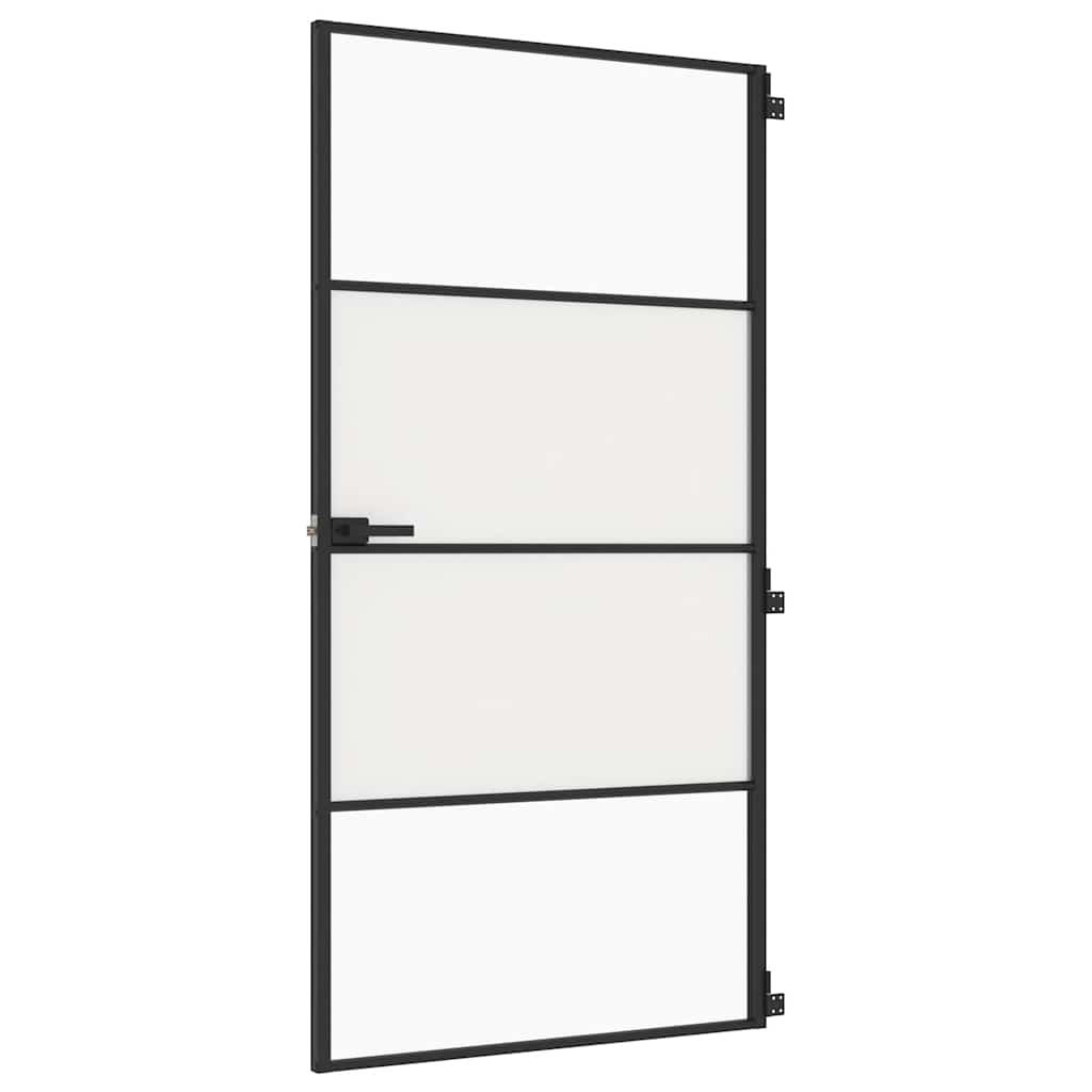 Vidaxx Innentür schmal 102,5x201,5 cm Hartglas und Aluminium schwarz
