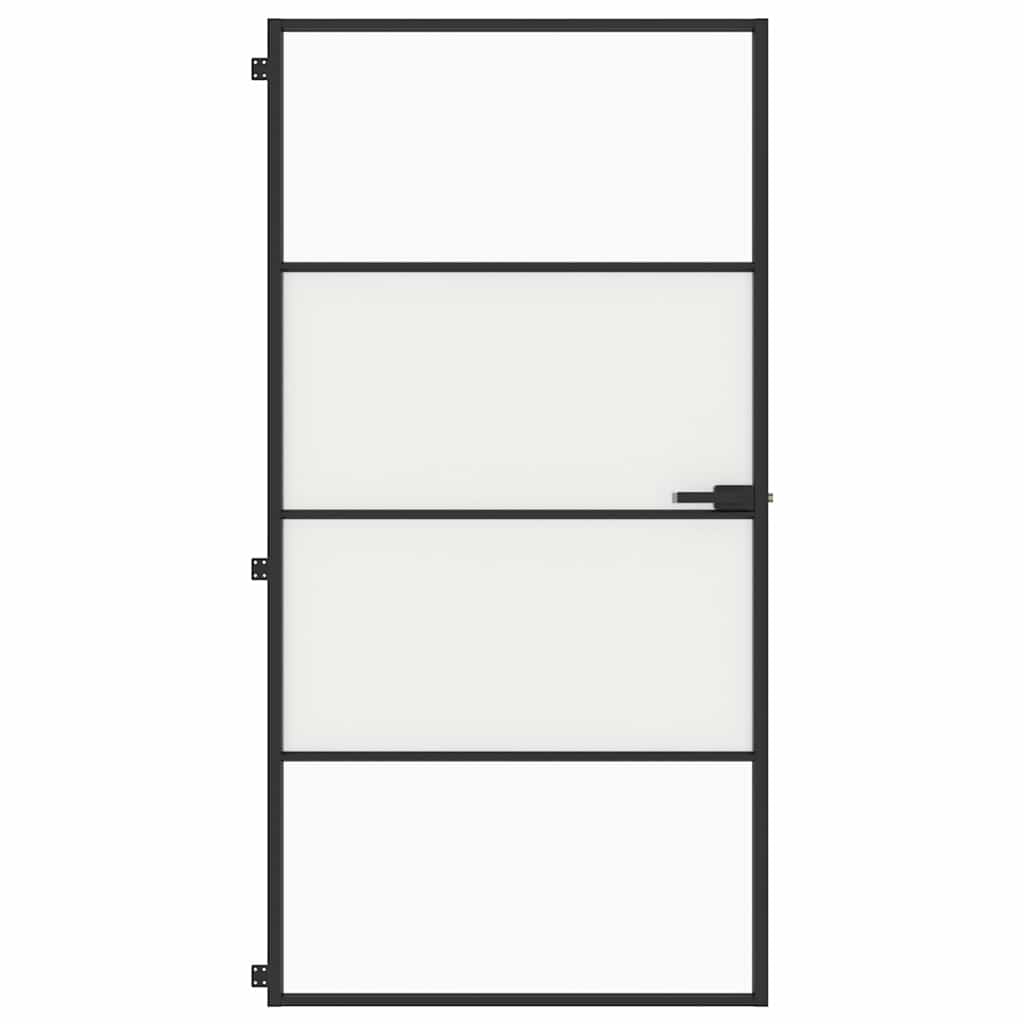 Vidaxx Innentür schmal 102,5x201,5 cm Hartglas und Aluminium schwarz
