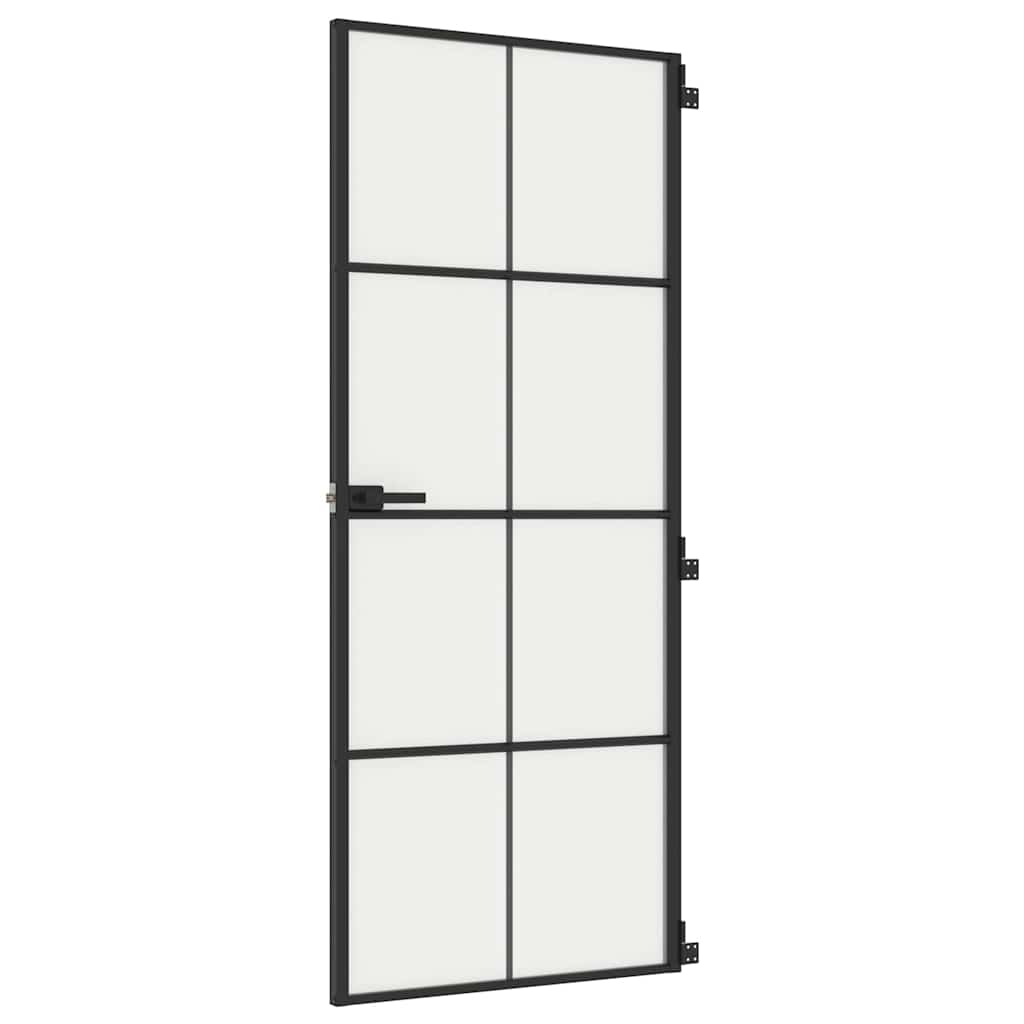 Vidaxx Innentür schmal 83x201,5 cm Hartglas und Aluminium schwarz