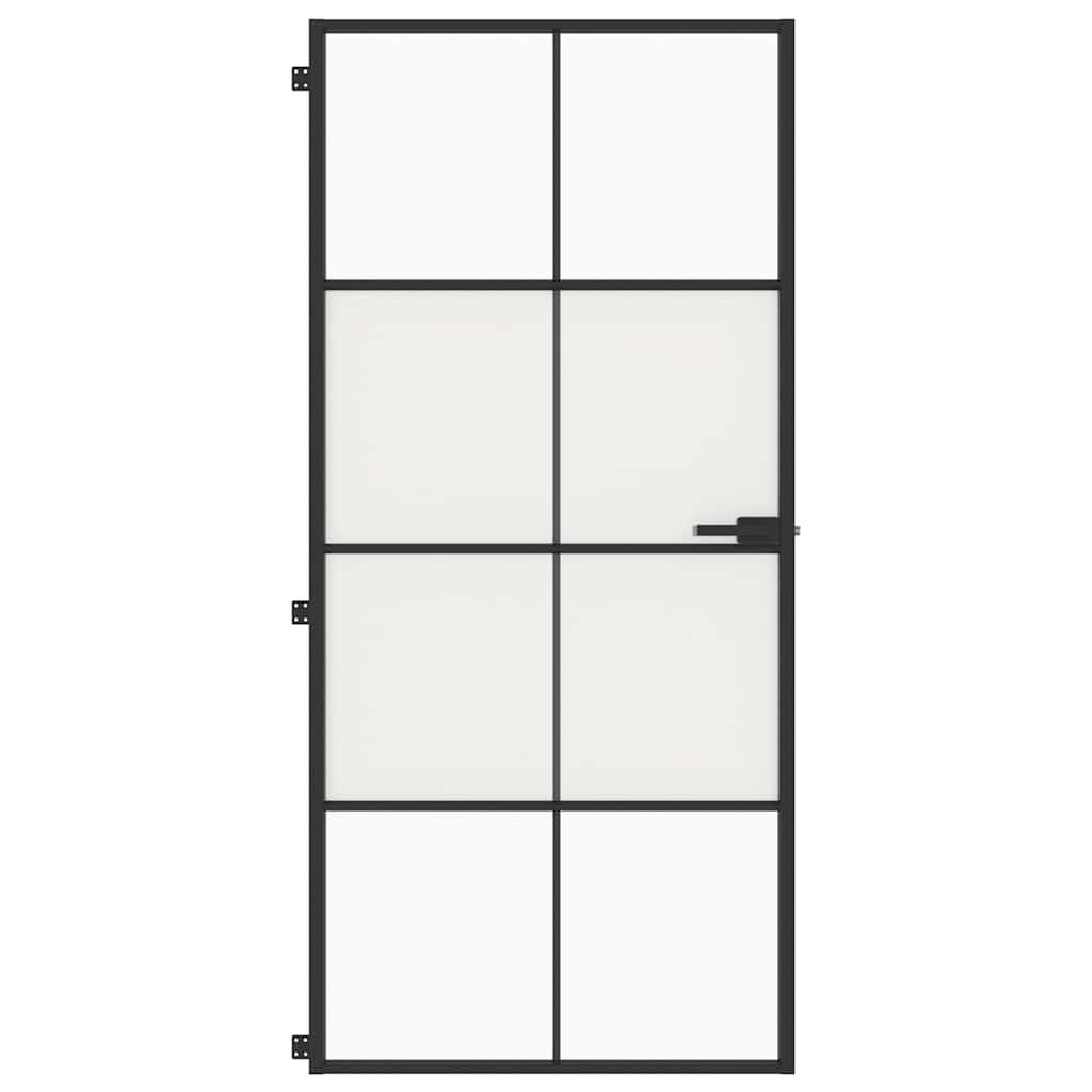 Vidaxx Innentür schmal 93x201,5 cm Hartglas und Aluminium schwarz