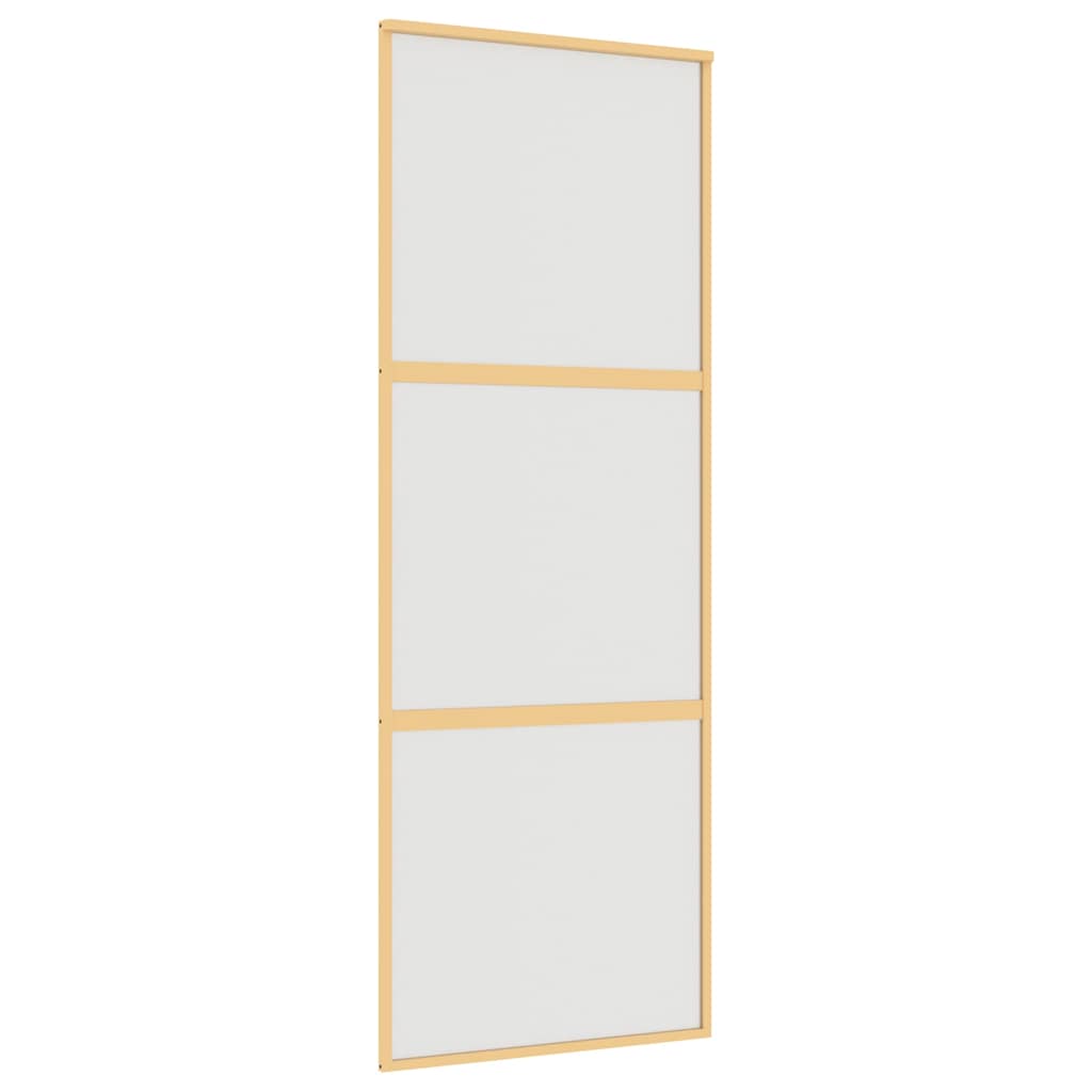 VidaXL Schiebetür 76x205 cm mattes ESG-Glas und Aluminium goldfarben