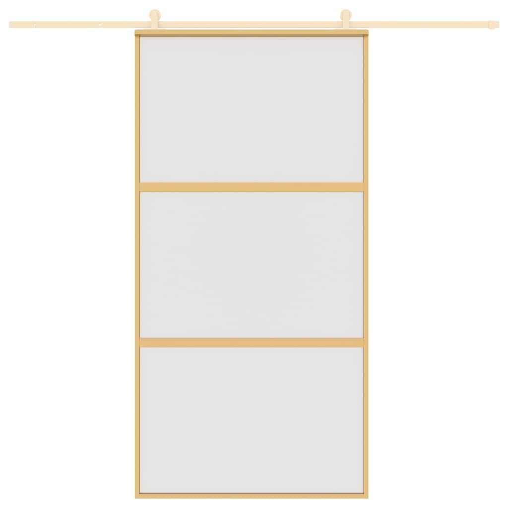 VidaXL Schiebetür 102,5x205 cm mattes ESG-Glas und Aluminium goldfarben