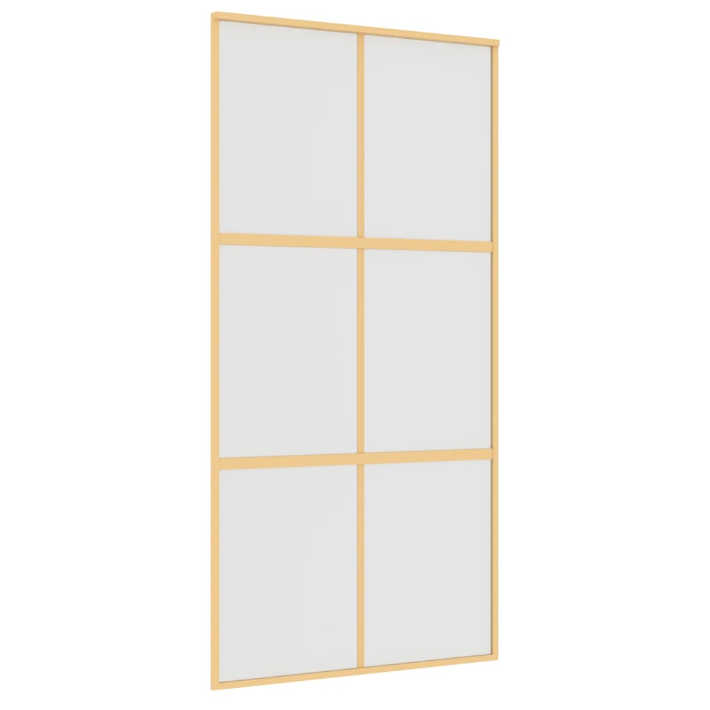 Vidaxx Schiebetür 102,5x205 cm ESG-Glas matt und Aluminium goldfarben