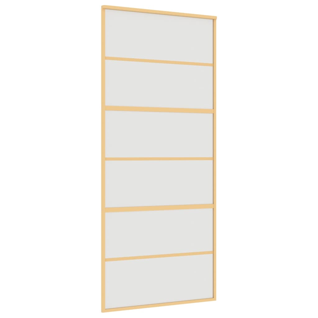 Vidaxx Schiebetür 90x205 cm ESG-Glas matt und Aluminium goldfarben