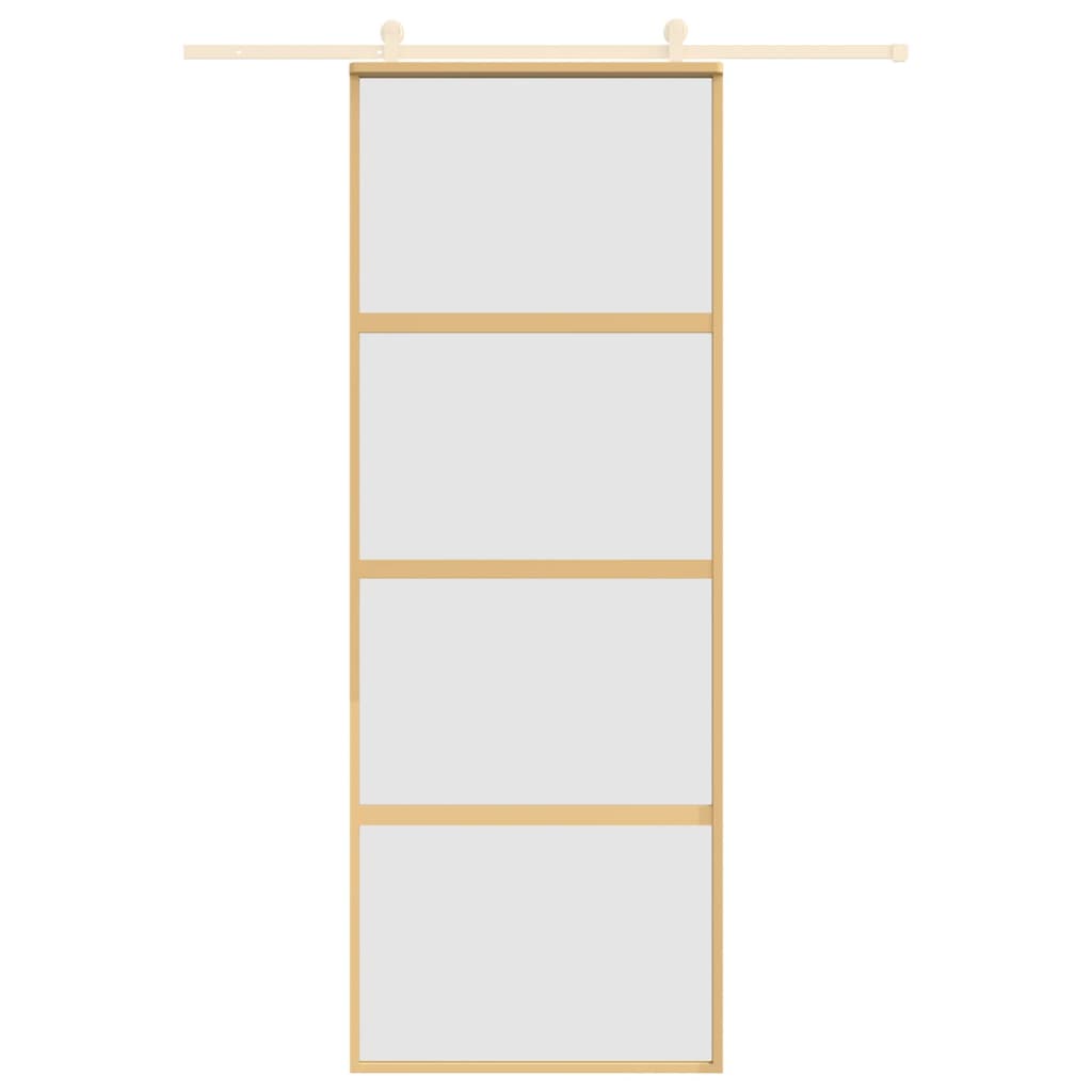 VidaXL Schiebetür 76x205 cm mattes ESG-Glas und Aluminium goldfarben