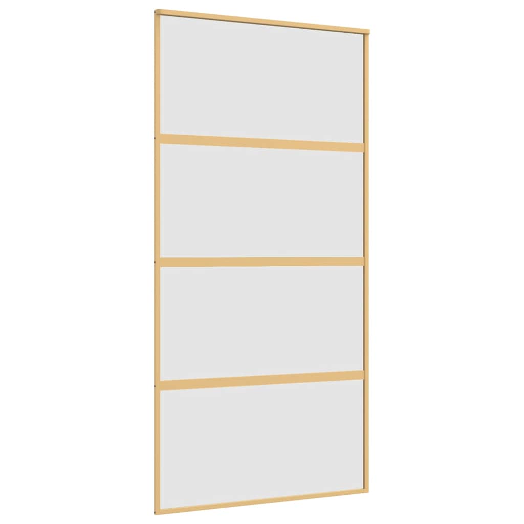 Vidaxx Schiebetür 102,5x205 cm ESG-Glas matt und Aluminium goldfarben