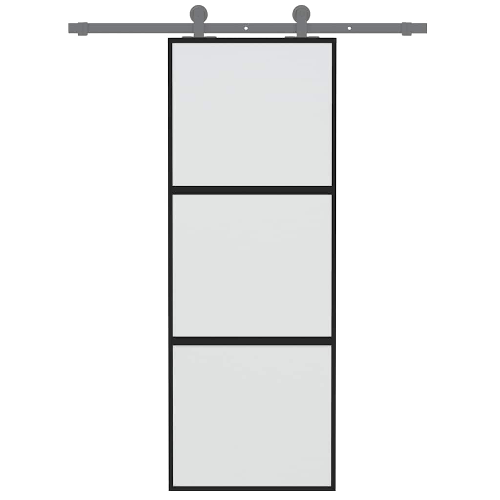 Vidaxx Schiebetür 76x205 cm Hartglas und Aluminium schwarz