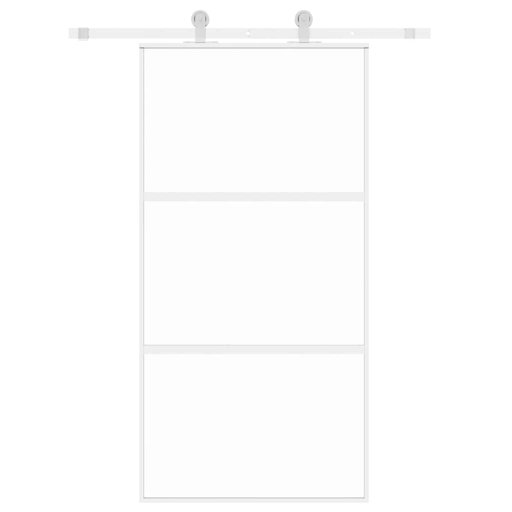 Vidaxx Schiebetür 102,5x205 cm Hartglas und Aluminium weiß
