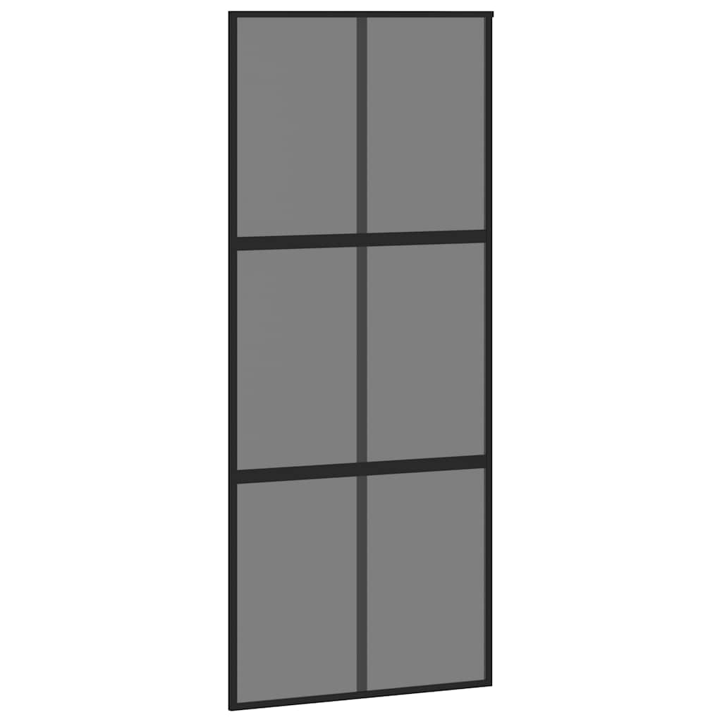 VidaXL Schiebetür 90x205 cm gehärtetes Glas und Aluminium schwarz