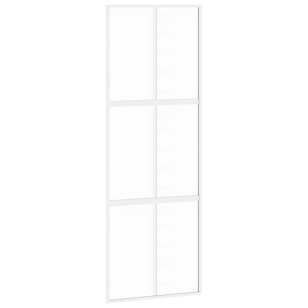 Vidaxx Schiebetür 76x205 cm Hartglas und Aluminium weiß