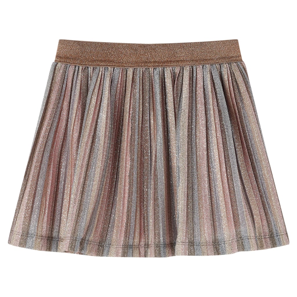 VidaXL Kinderrock plissiert mit Glitzer 92 Braun und Rosa
