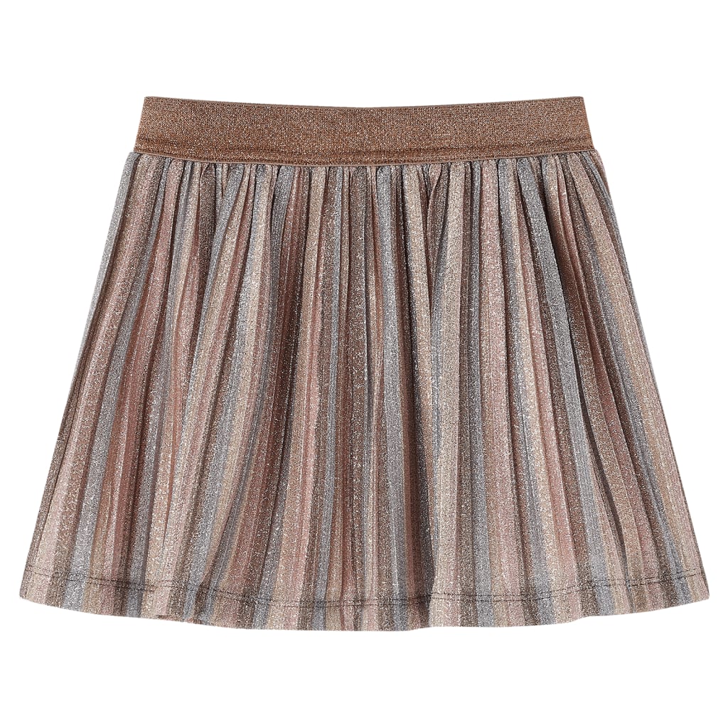 VidaXL Kinderrock plissiert mit Glitzer 116 Braun und Rosa