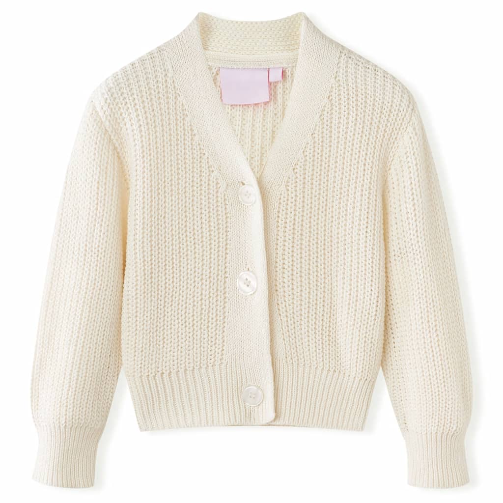 VidaXL Kinderstrickjacke gestrickt 104 Schneeweiß