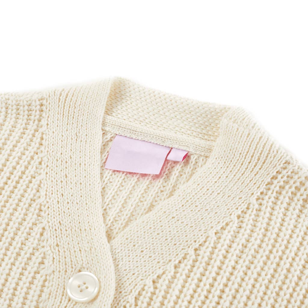 VidaXL Kinderstrickjacke gestrickt 128 Schneeweiß