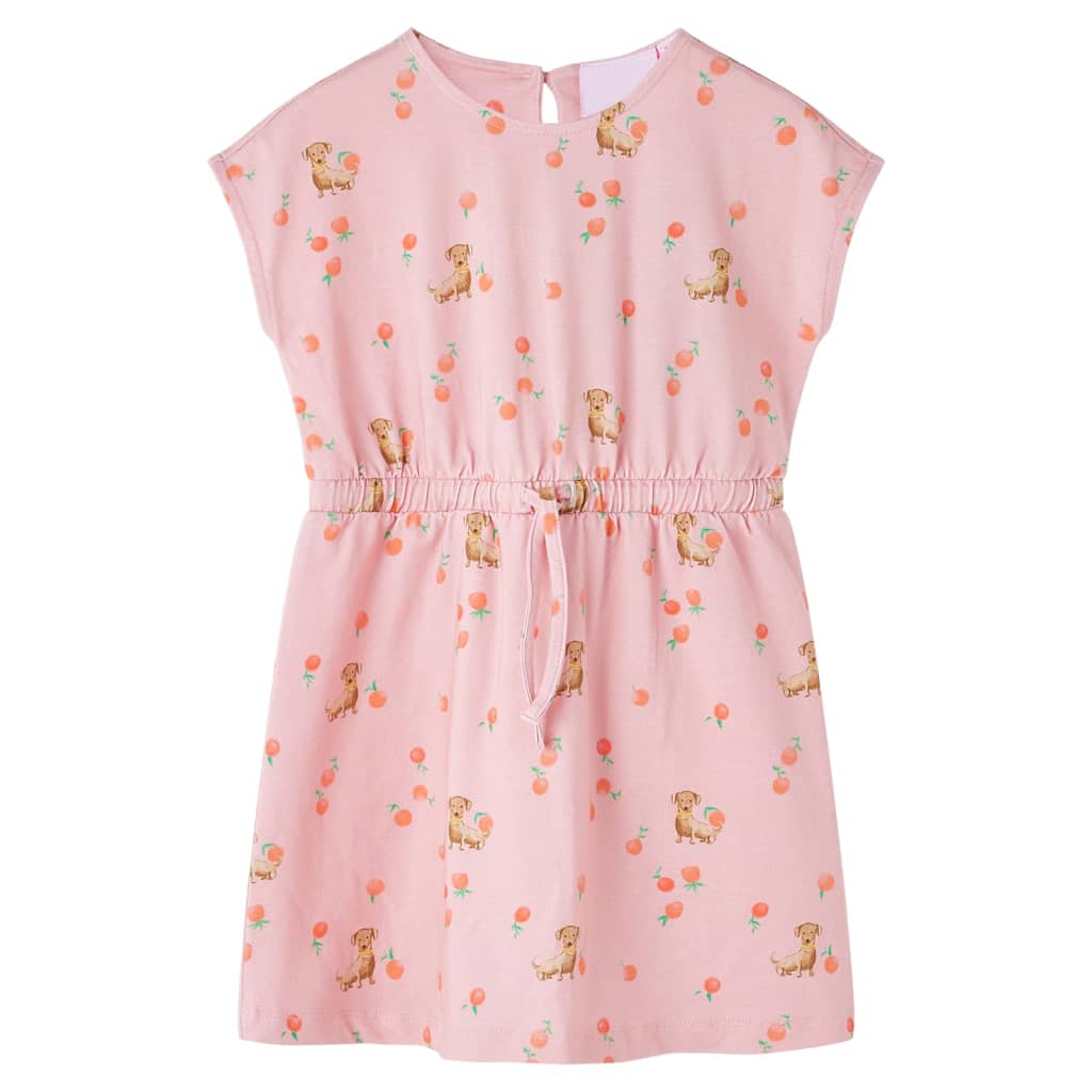 VidaXL Kinderkleid mit Kordelzug 128 Hellorange