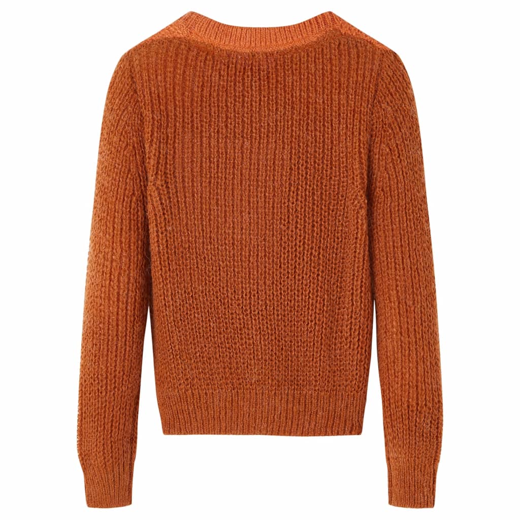 VidaXL Kinderpullover gestrickt 104 cognacfarben