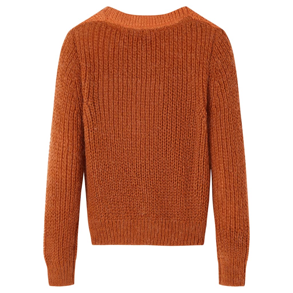 VidaXL Kinderpullover gestrickt 140 cognacfarben