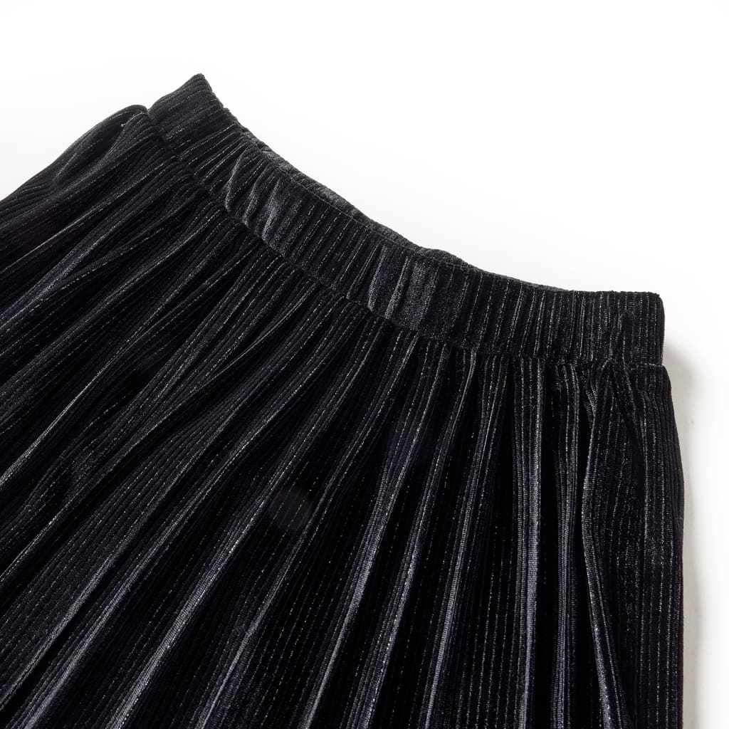 VidaXL Kinderrock plissiert 104 Lurex Schwarz